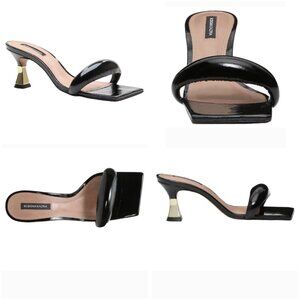 BCBGMAXAZRIA Women's Favari Mid Heel Dress Sandal Women's Shoes In Black 8.5